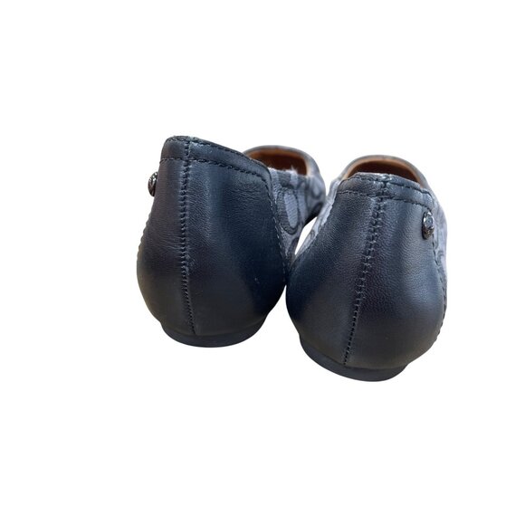 Coach Womens Black Gray Leather Canvas Flats Shoes Size 6B SKU 9200 - Picture 10 of 12